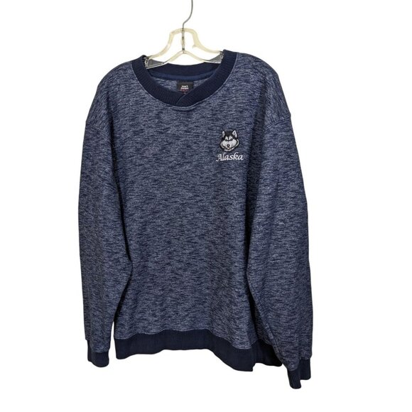 Isaacs Designs Sweatshirt Mens XL Pullover Fleece Alaska Embroidered Husky Dog - Picture 1 of 4